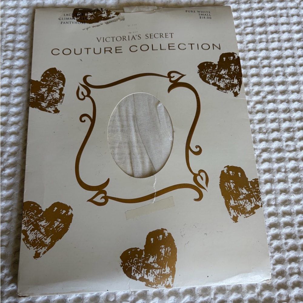 Victoria's Secret White and Gold Hosiery Packaging